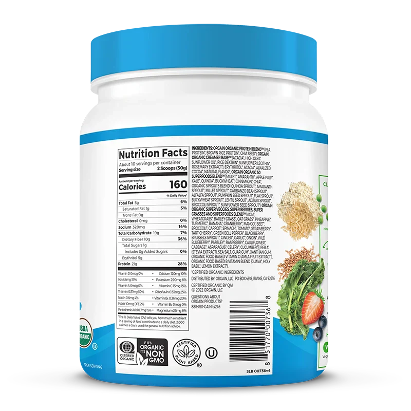 Organic Protein? & Superfoods Plant Based Protein Powder - Creamy Chocolate Fudge