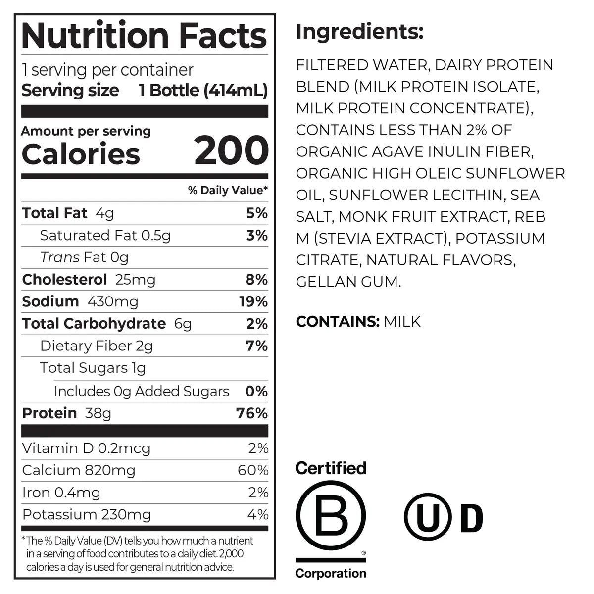 38g Protein Shake - Vanilla Bean