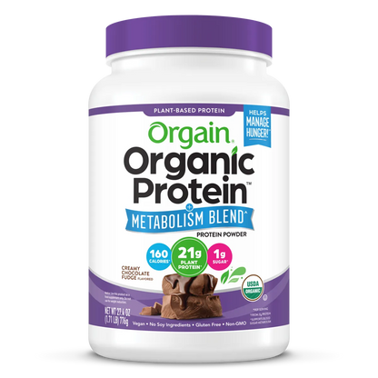 Organic Protein Powder + Metabolism Blend Creamy Chocolate Fudge