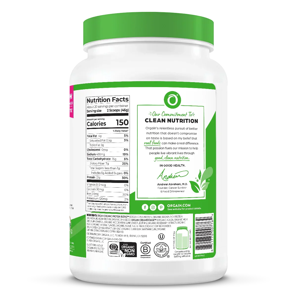 Organic Protein? Plant Based Protein Powder - Iced Coffee